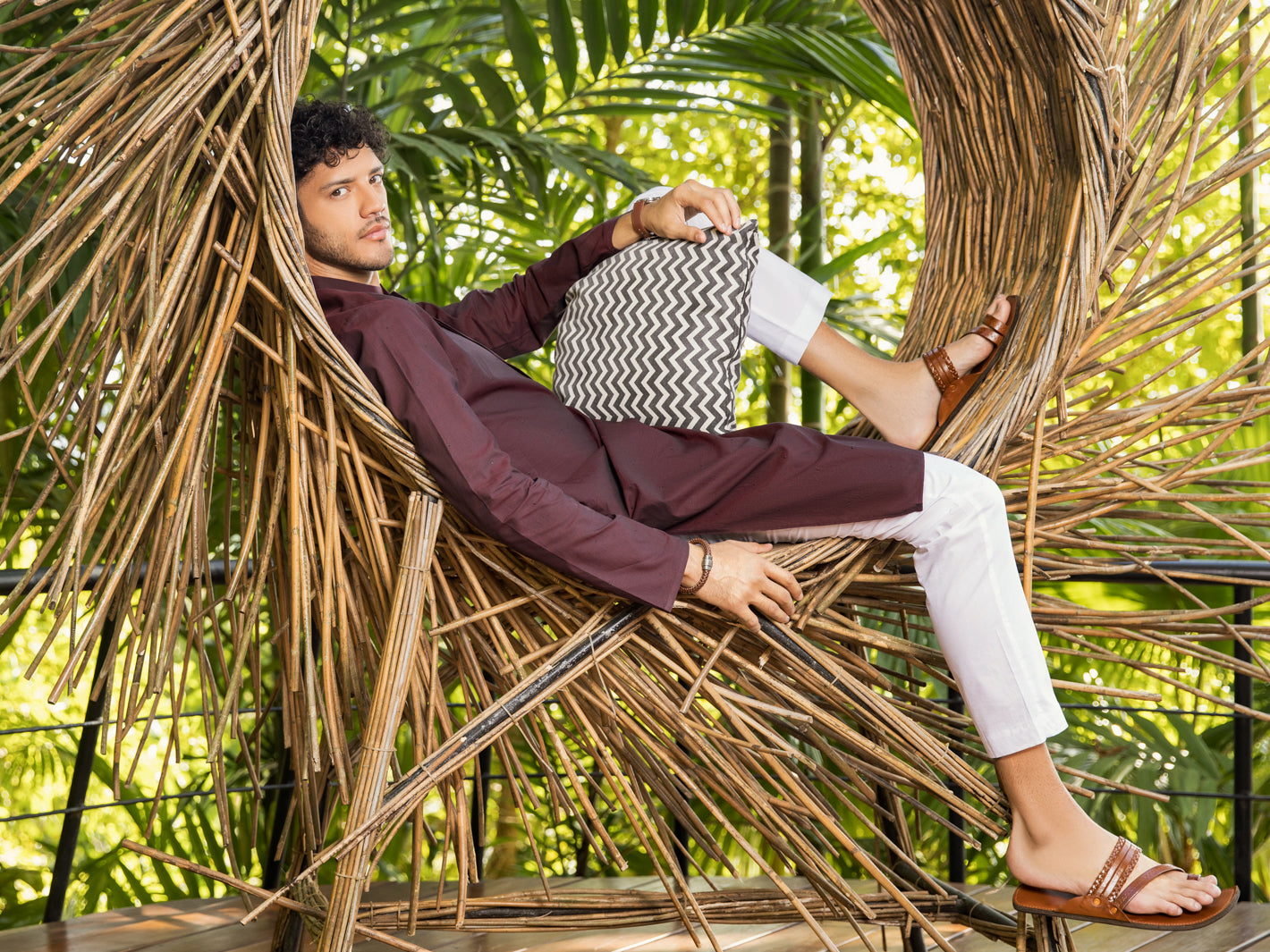 Maroon Blended Kurta - AL-K-984