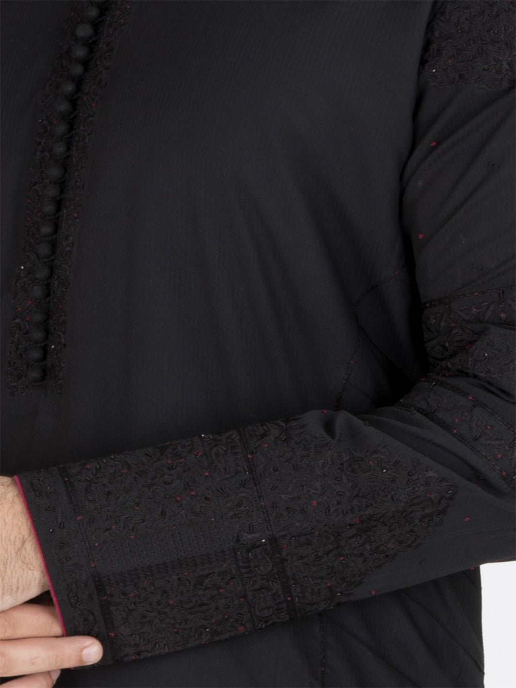 Black Blended Formal Kurta - AL-K-SP-014