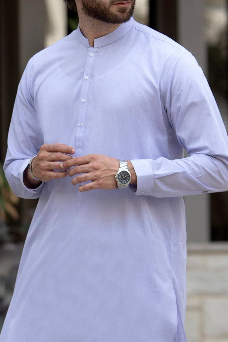 Blue Blended Kameez Shalwar - AL-KS-2240