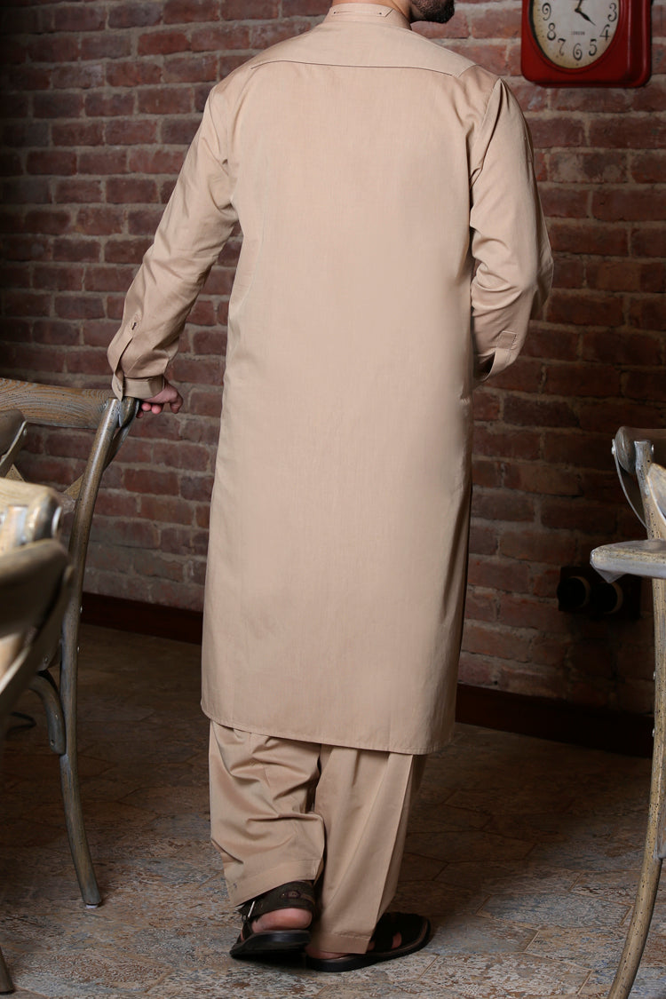 Light Brown Kameez Shalwar - AL-KS-2305