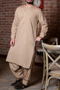 Light Brown Kameez Shalwar - AL-KS-2305