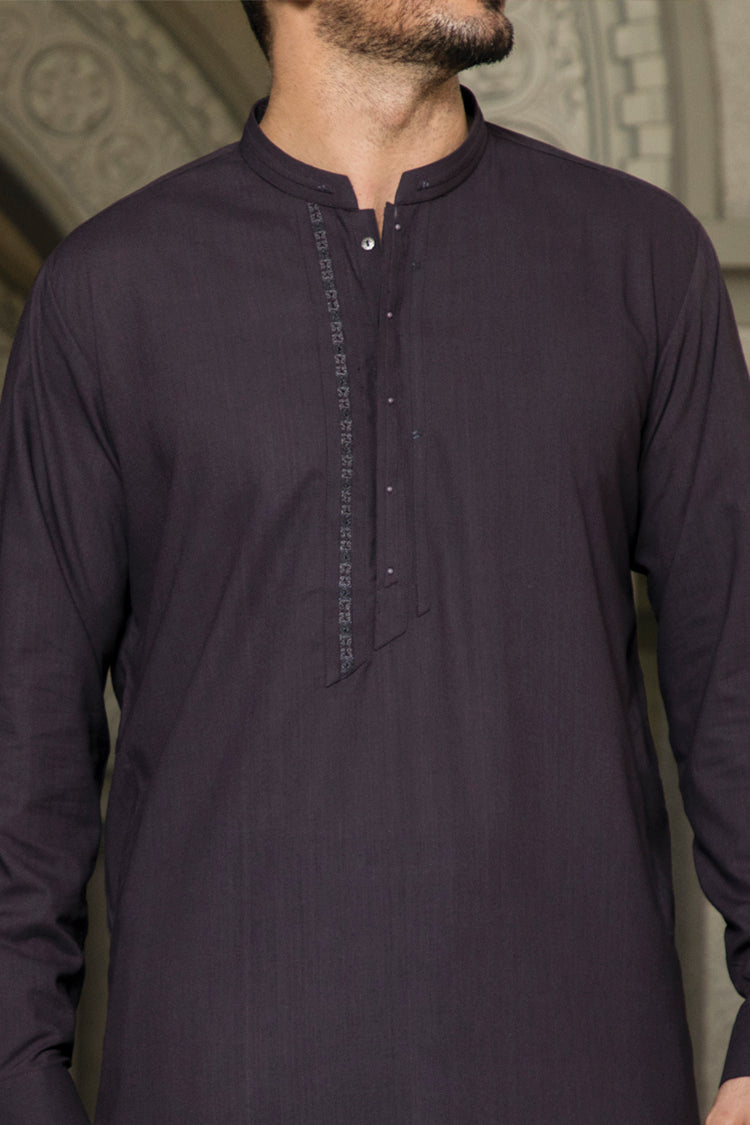 Purple Blended Kameez Shalwar - AL-KS-2306