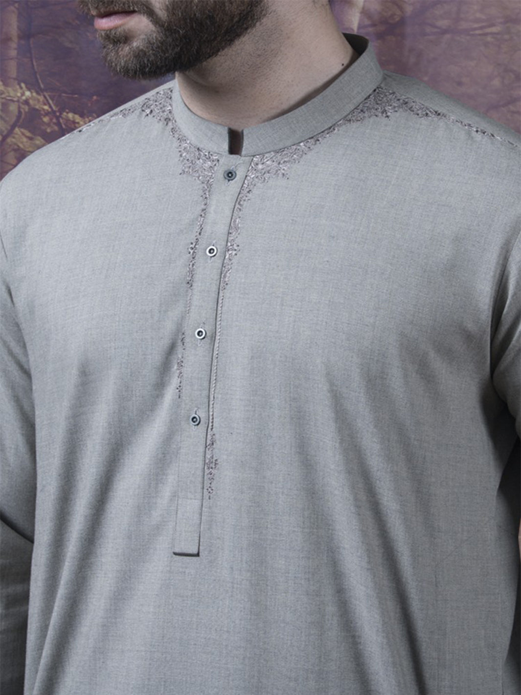 Grey Blended Kameez Shalwar - AL-KS-2325