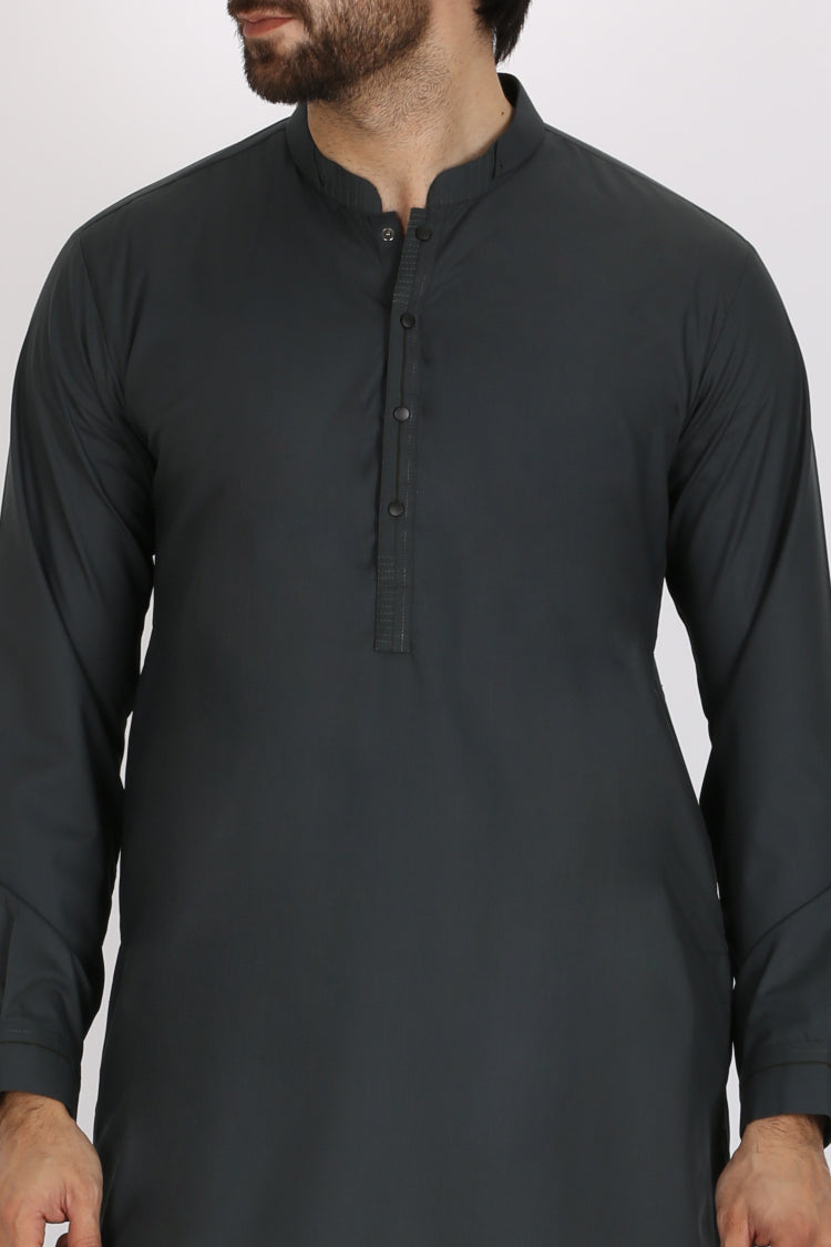Green Cotton Kameez Shalwar - AL-KS-2351