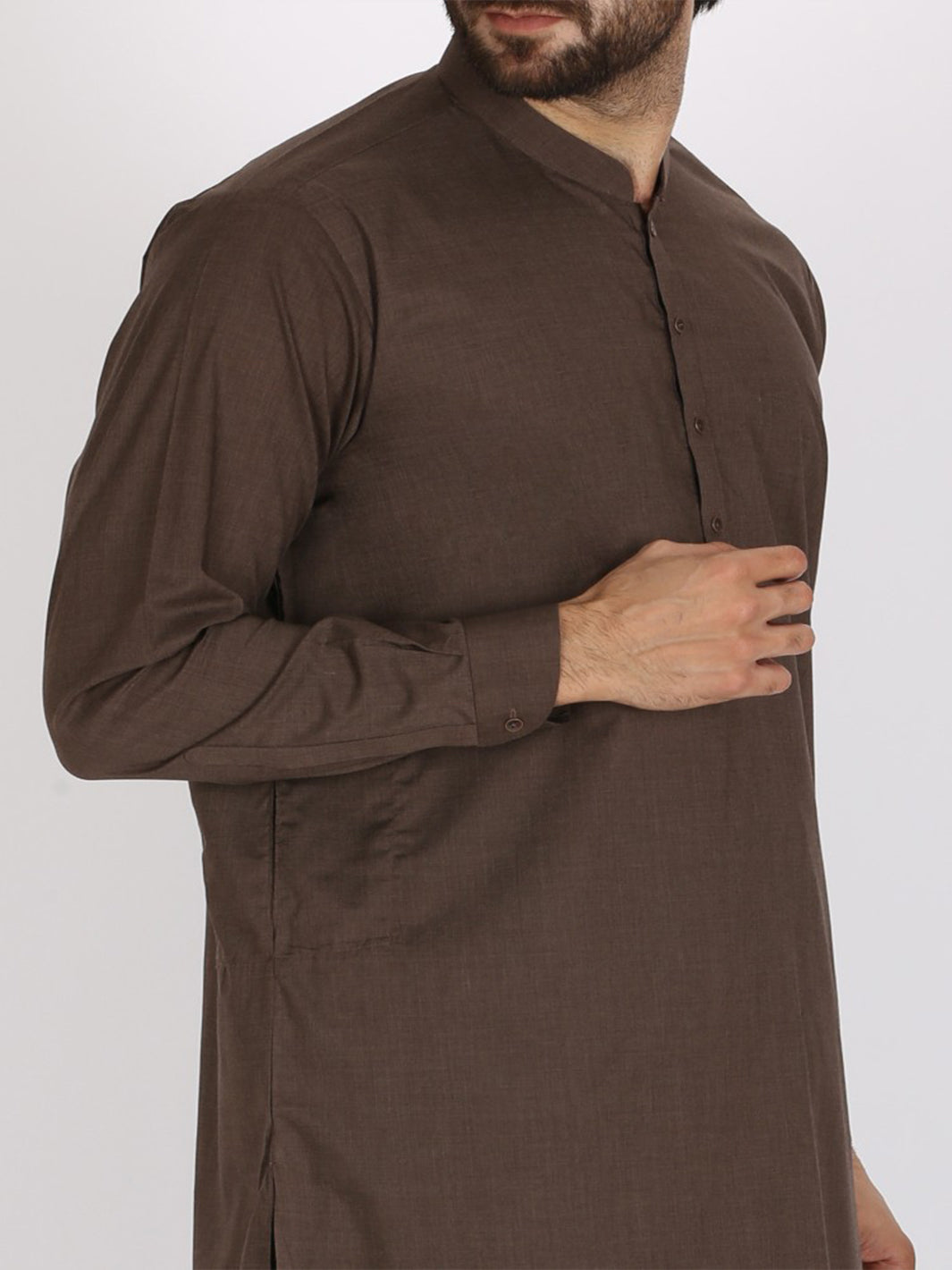 Brown Blended Kameez Shalwar - AL-KS-2393