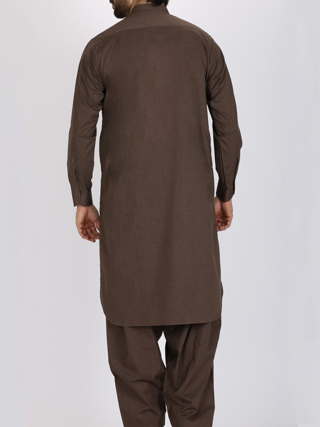 Brown Blended Kameez Shalwar - AL-KS-2393