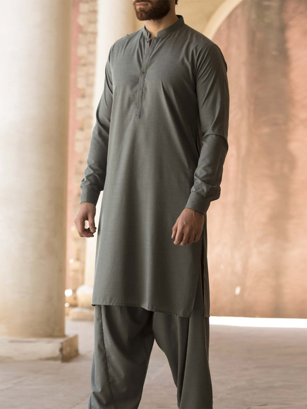 Green Blended Kameez Shalwar - AL-KS-2405