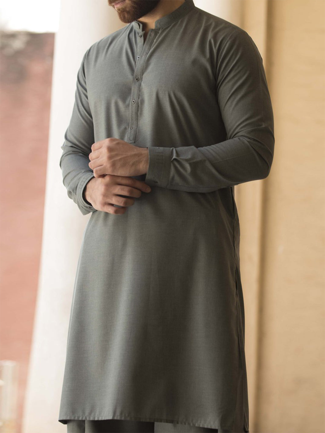Green Blended Kameez Shalwar - AL-KS-2405
