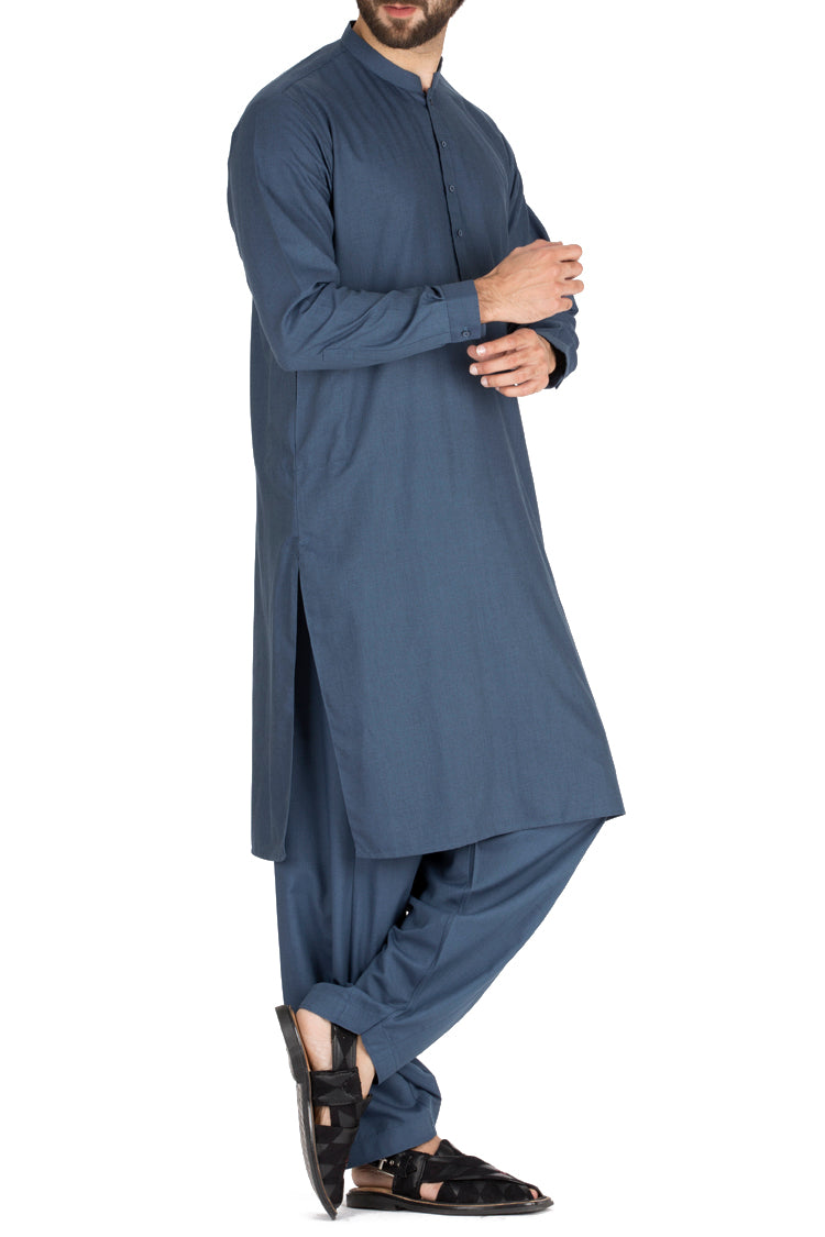 Blue Blended Kameez Shalwar - AL-KS-2411