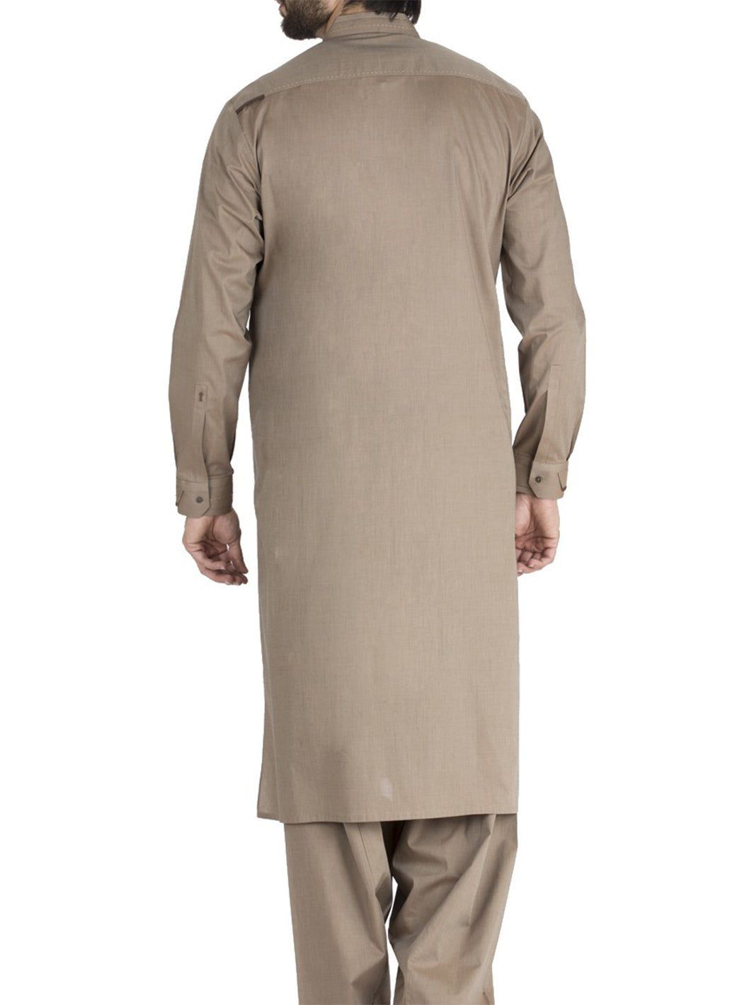 Light Brown Cotton Kameez Shalwar - AL-KS-2419