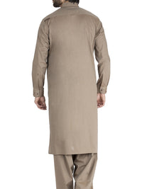 Light Brown Cotton Kameez Shalwar - AL-KS-2419