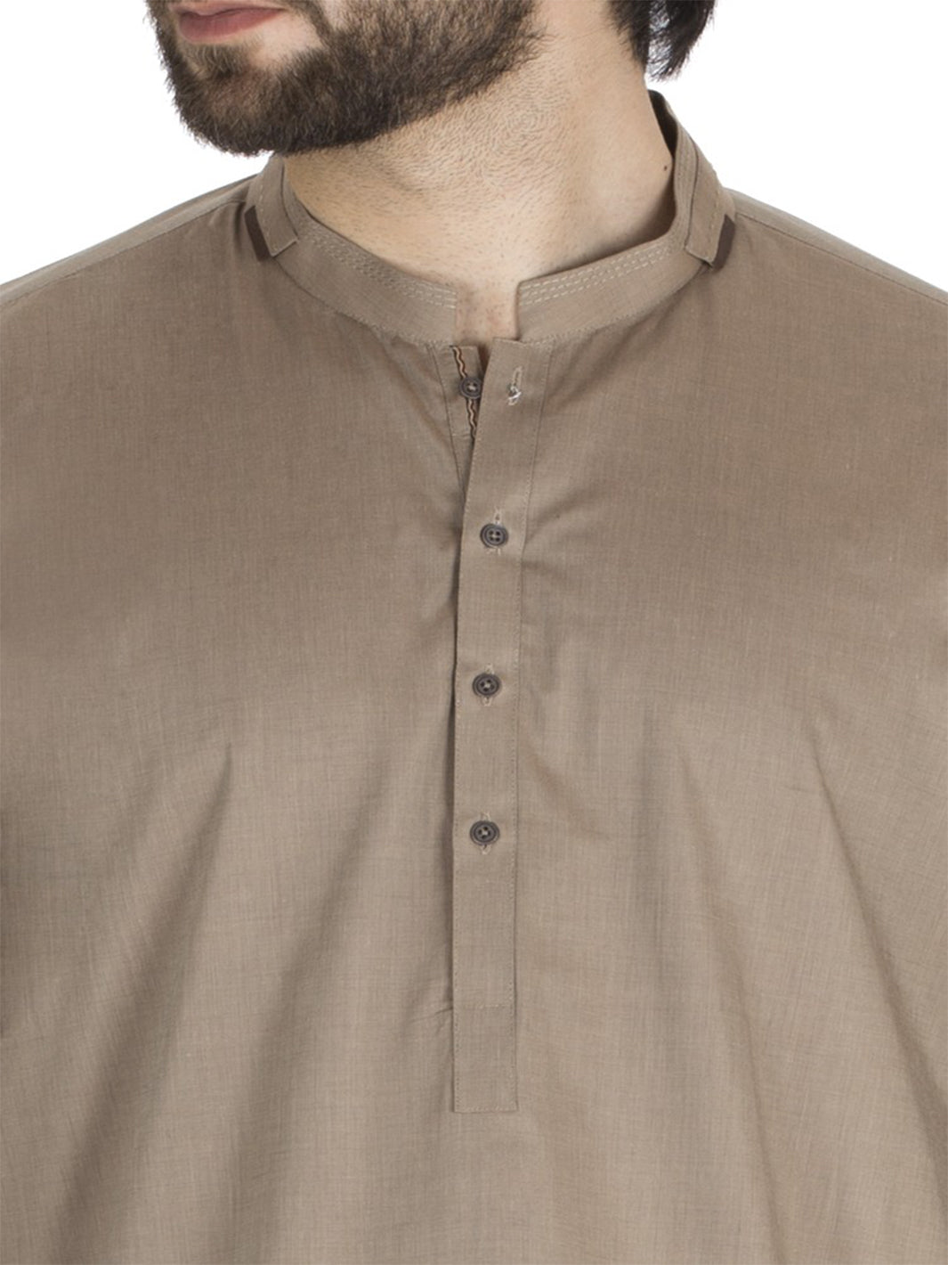 Light Brown Cotton Kameez Shalwar - AL-KS-2419