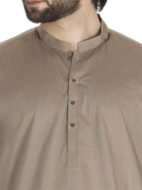 Light Brown Cotton Kameez Shalwar - AL-KS-2419
