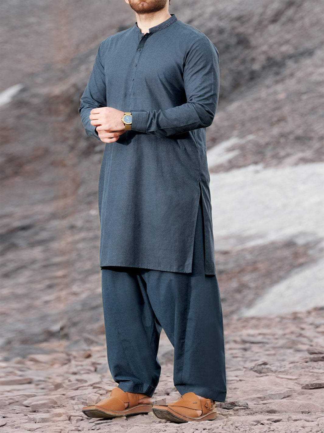 Blue Blended Kameez Shalwar - AL-KS-2420