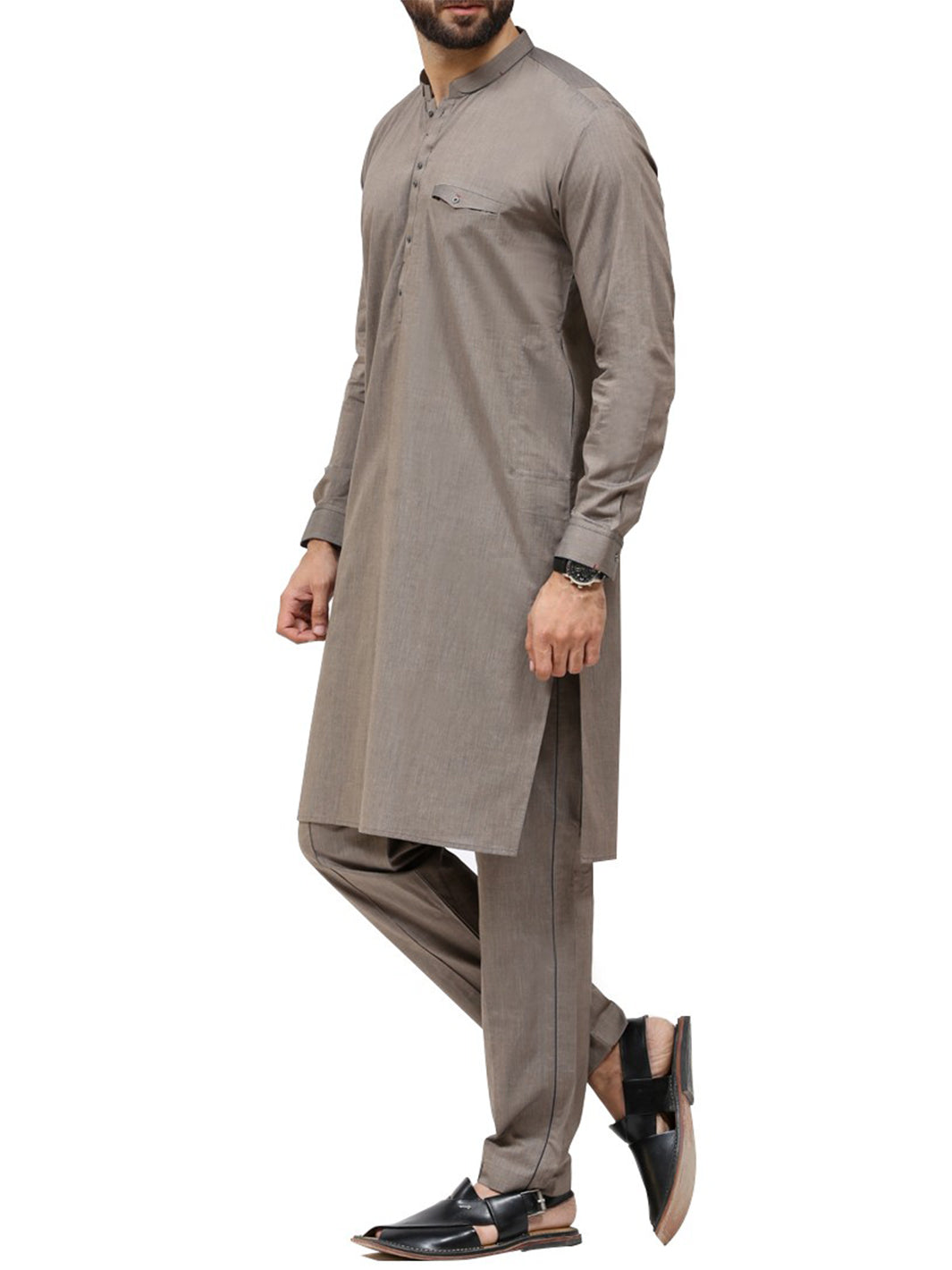 Grey Cotton Kurta Pajama - AL-KS-2423