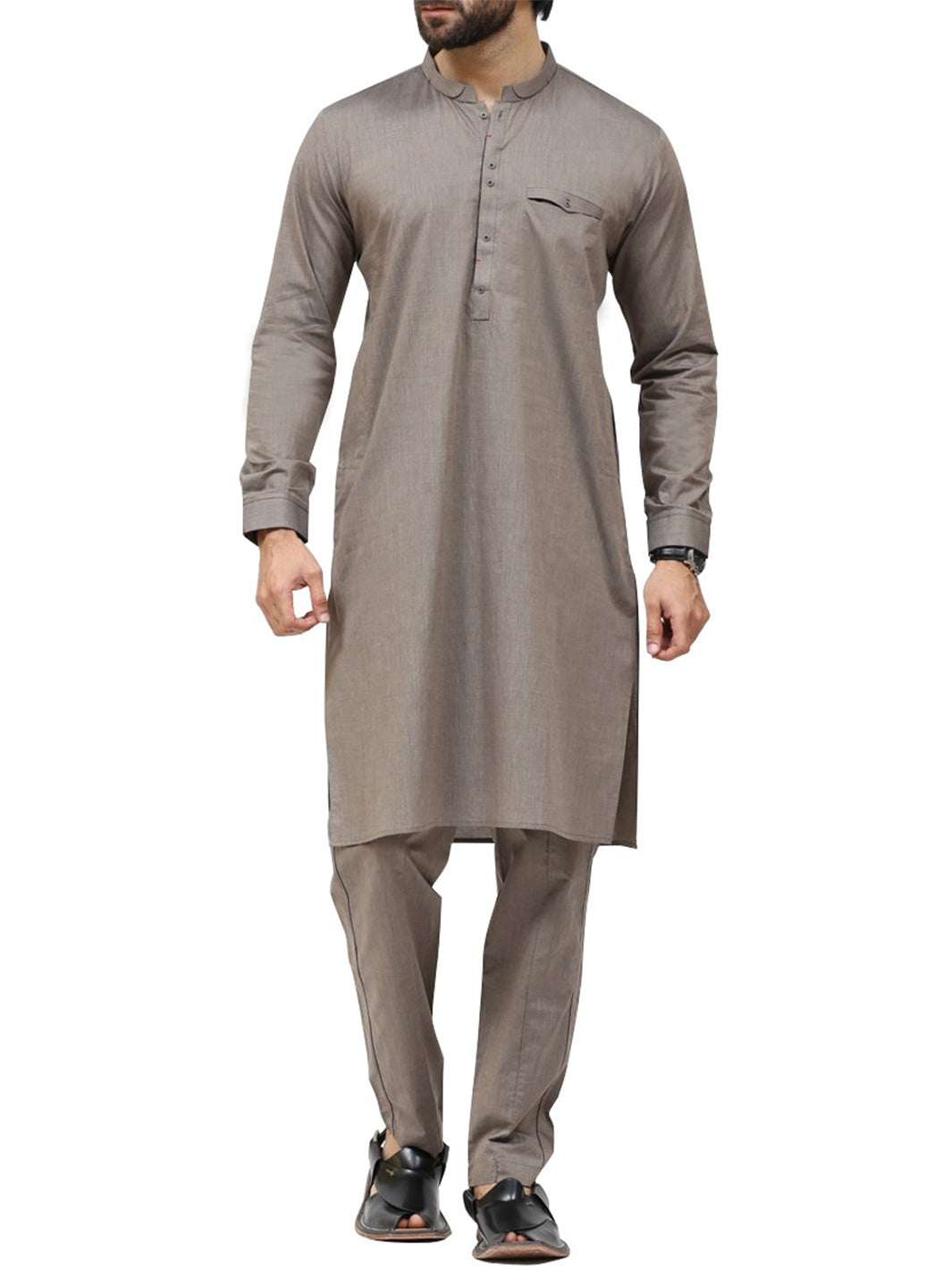 Grey Cotton Kurta Pajama - AL-KS-2423
