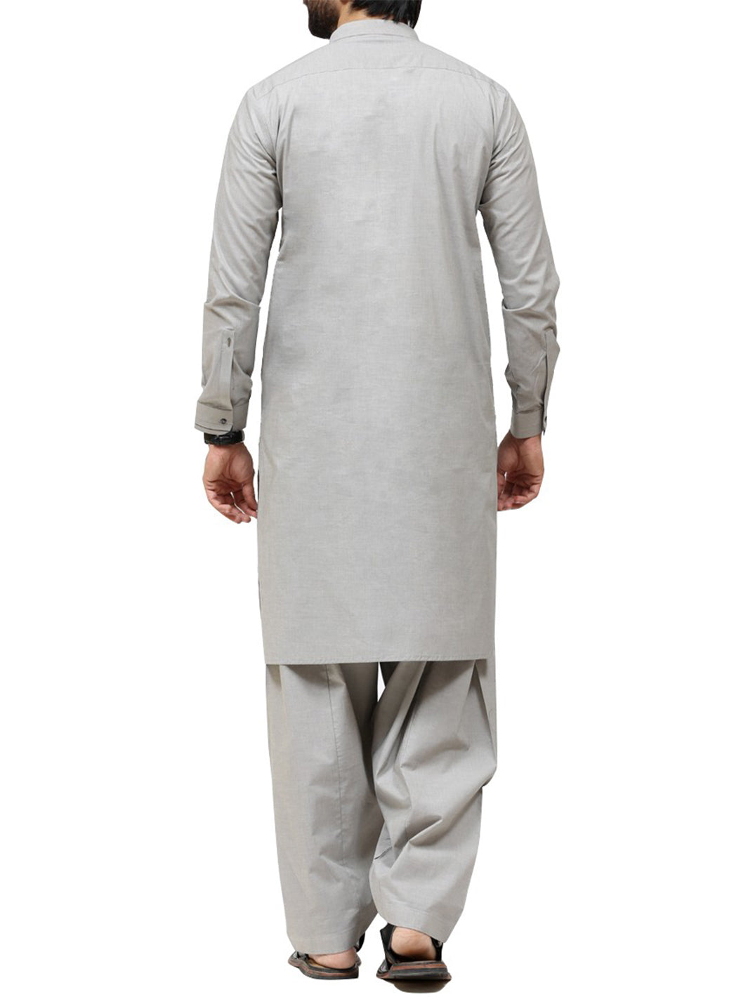 Light Grey Cotton Kameez Shalwar - AL-KS-2427