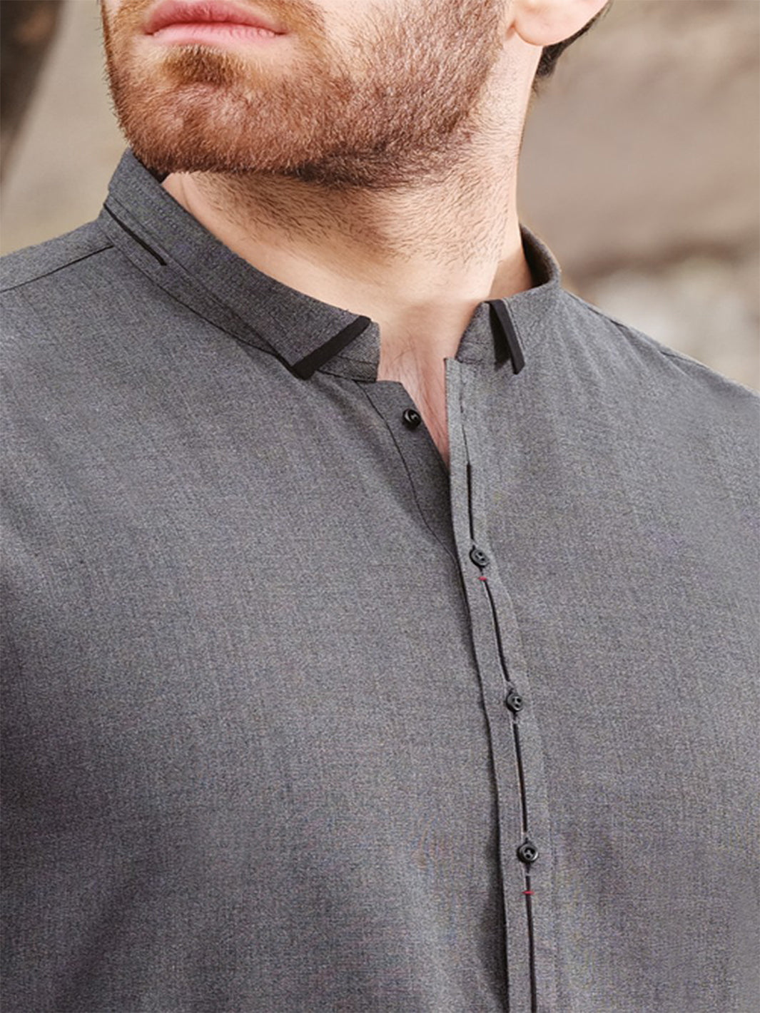 Grey Blended Kameez Shalwar - AL-KS-2434