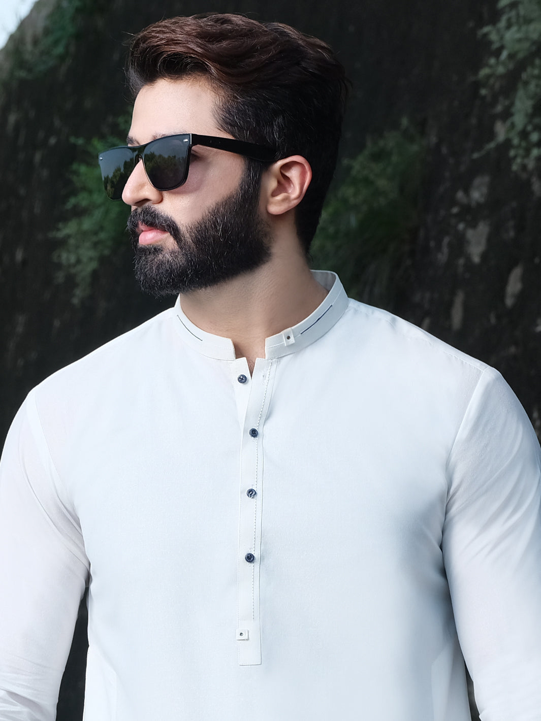 White Blended Kameez Shalwar - AL-KS-2540