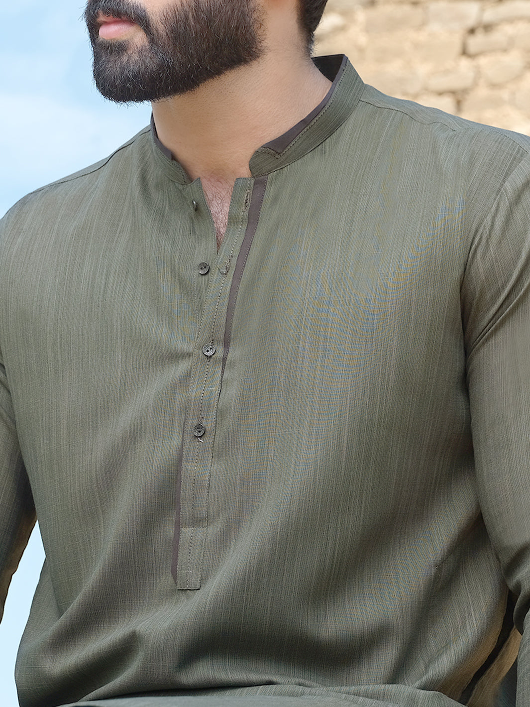 Green Blended Kameez Shalwar - AL-KS-2550
