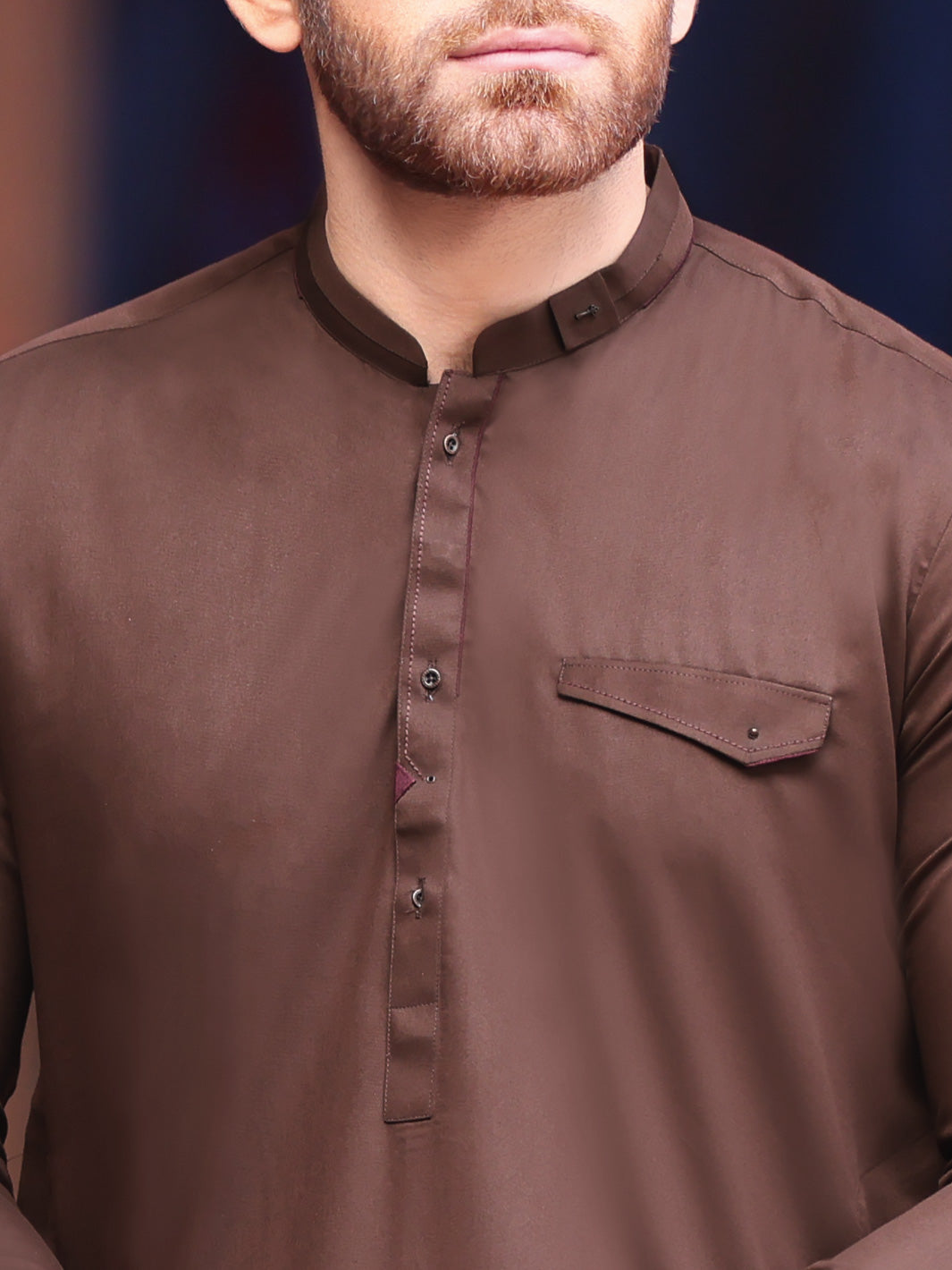 Brown Blended Kameez Shalwar - AL-KS-2557