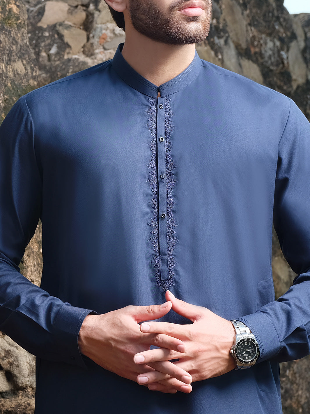 Blue Blended Kameez Shalwar - AL-KS-2558