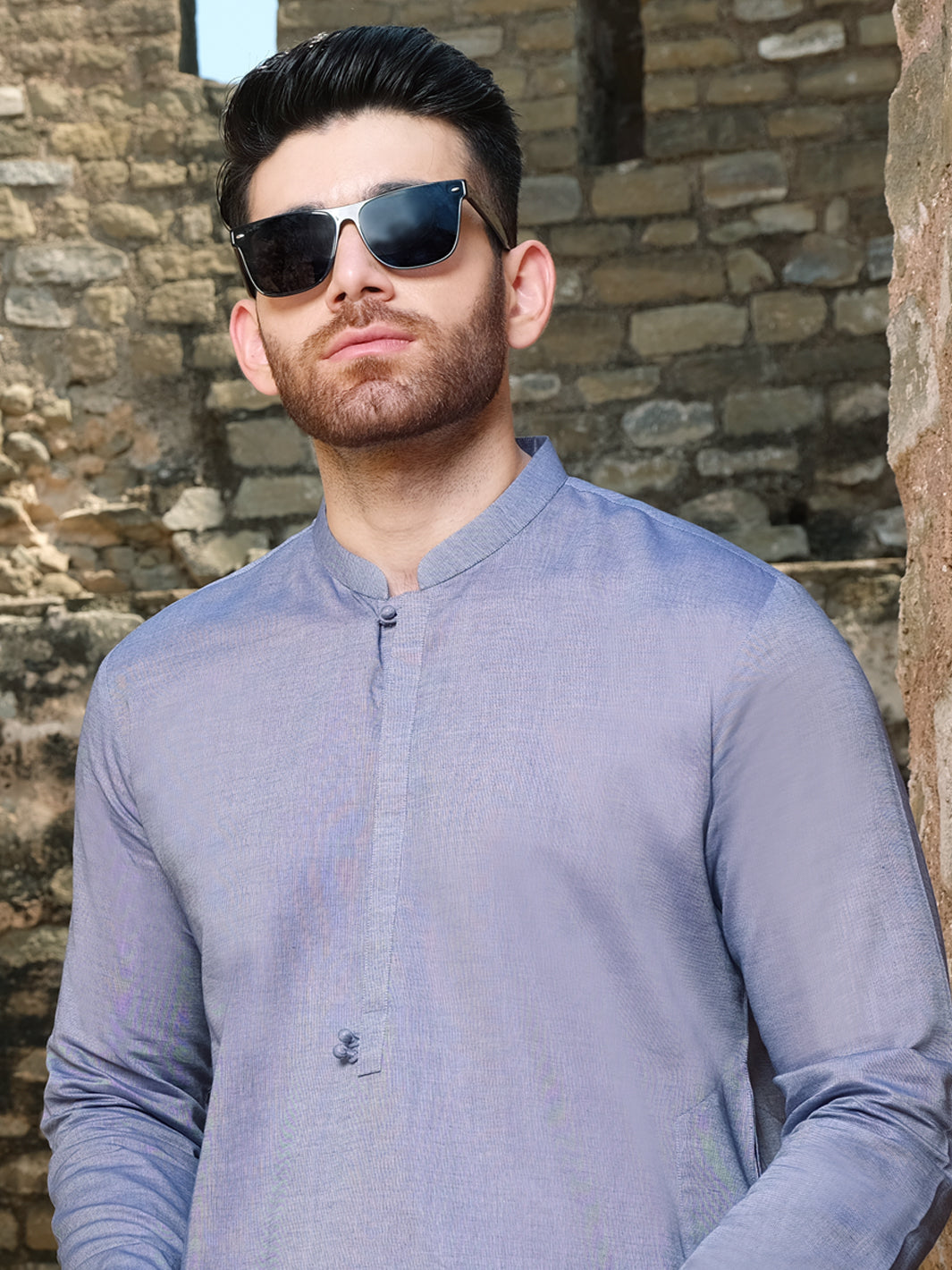 Blue Blended Kameez Shalwar - AL-KS-2563