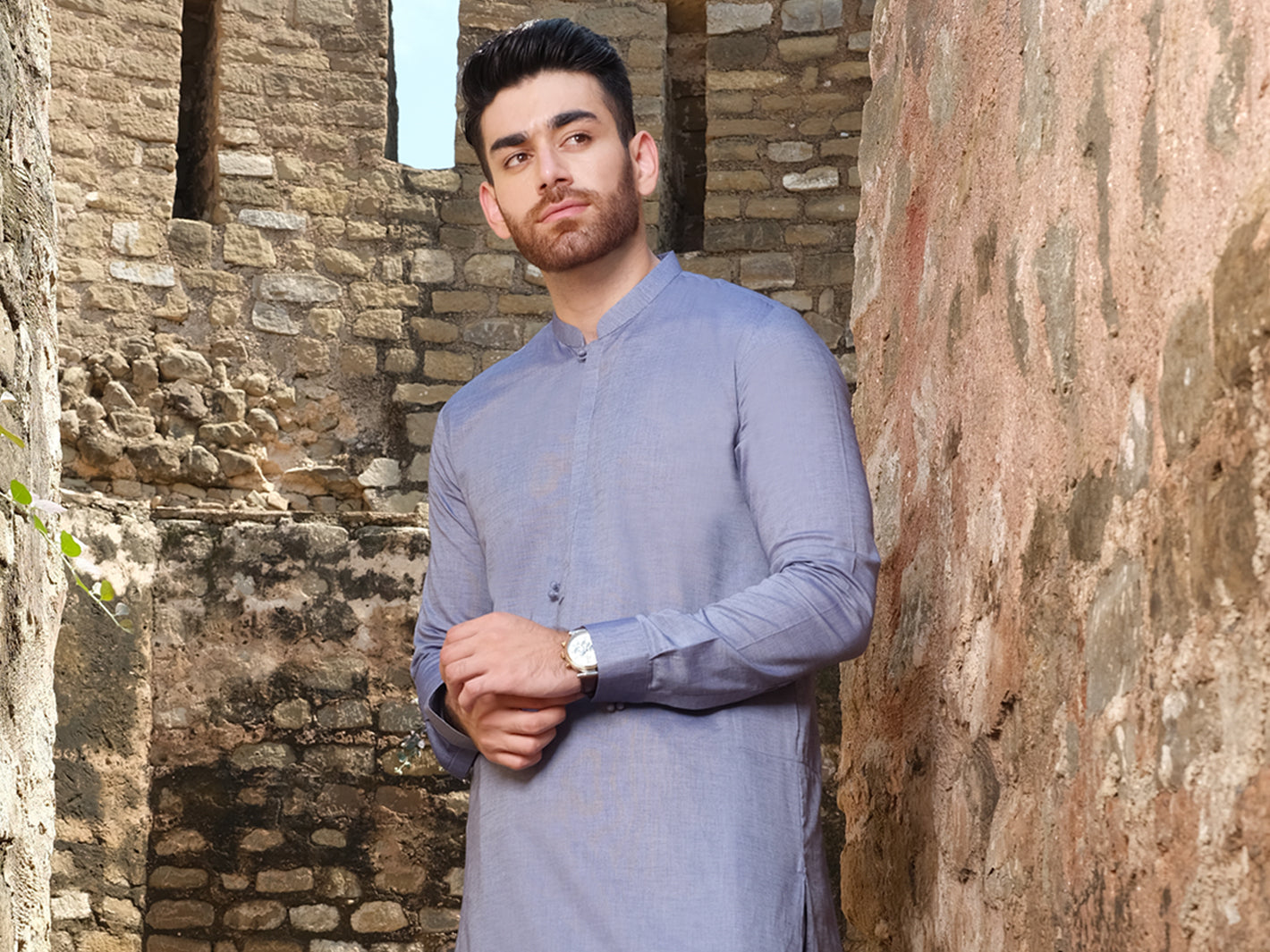 Blue Blended Kameez Shalwar - AL-KS-2563
