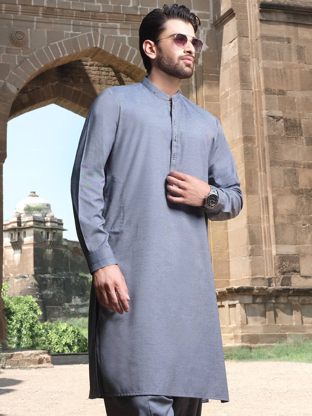 Blue Blended Kameez Shalwar - AL-KS-2577