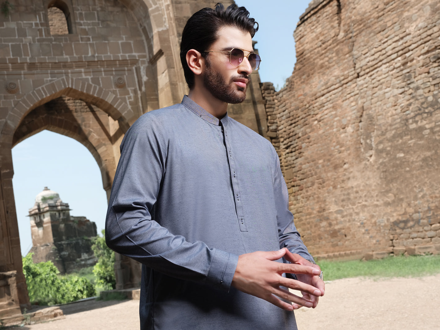 Blue Blended Kameez Shalwar - AL-KS-2577