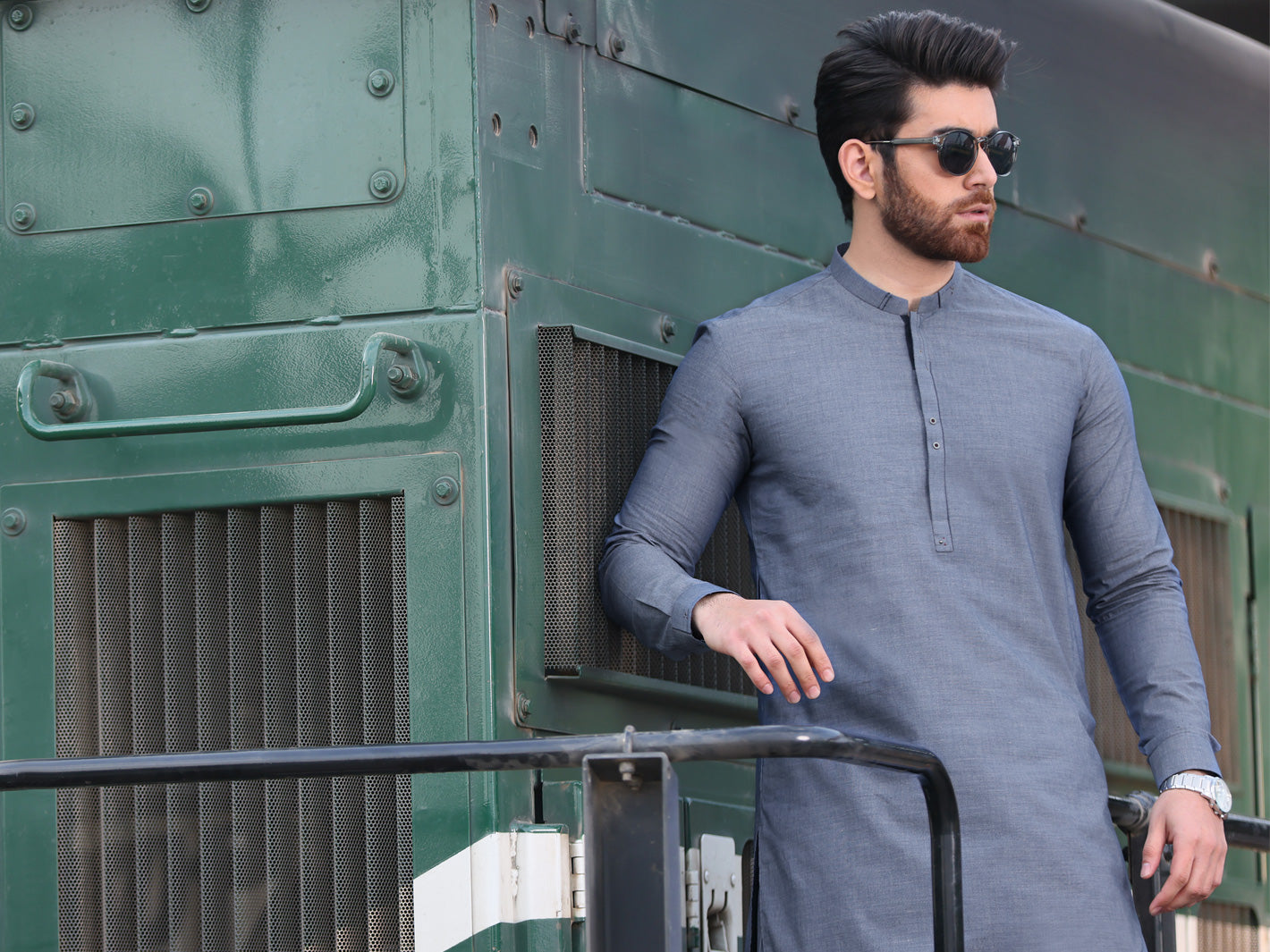 Blue Blended Kameez Shalwar - AL-KS-2590