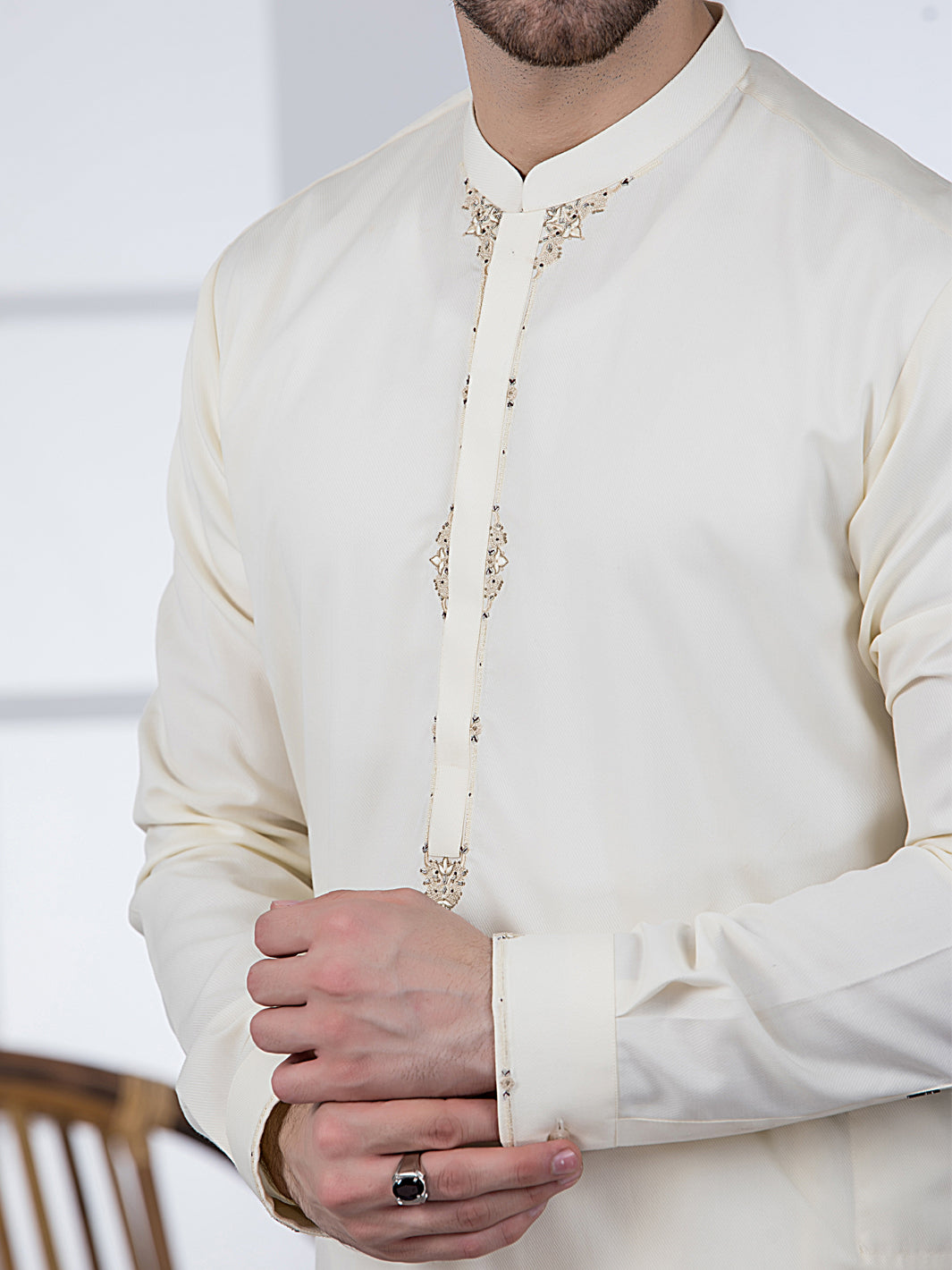 Cream Kameez Shalwar - AL-KS-2800