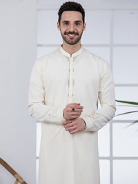 Cream Kameez Shalwar - AL-KS-2800