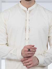 Cream Kameez Shalwar - AL-KS-2800