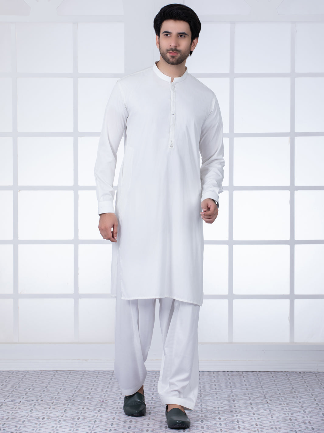 White Kameez Shalwar - AL-KS-2804