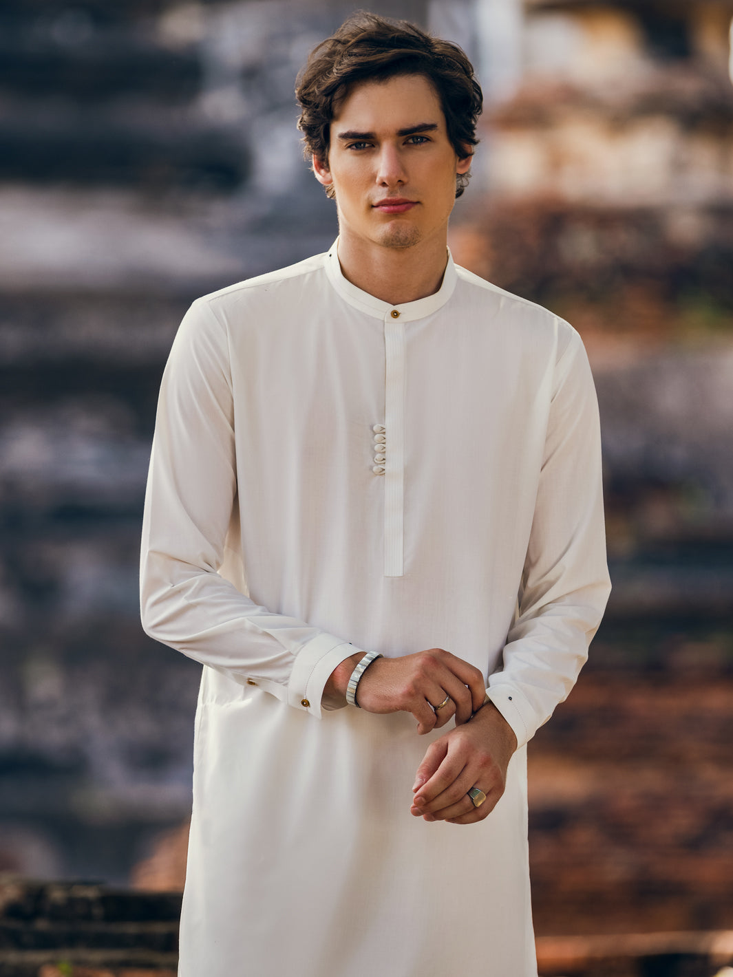 White Blended Kurta Trouser - AL-KT-2829