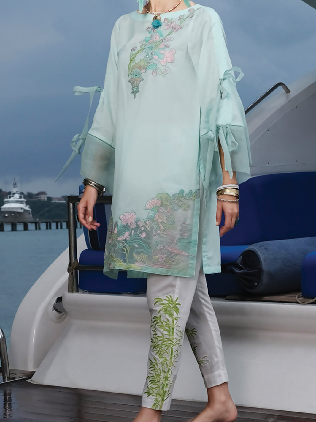 Sky Blue Lawn Tunic - LK-659