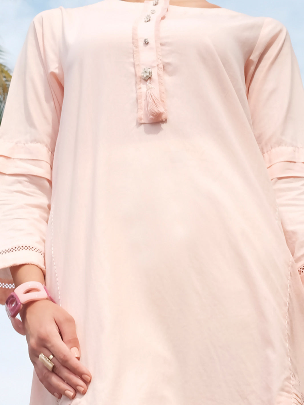 Peach Jacquard Tunic - LK-663