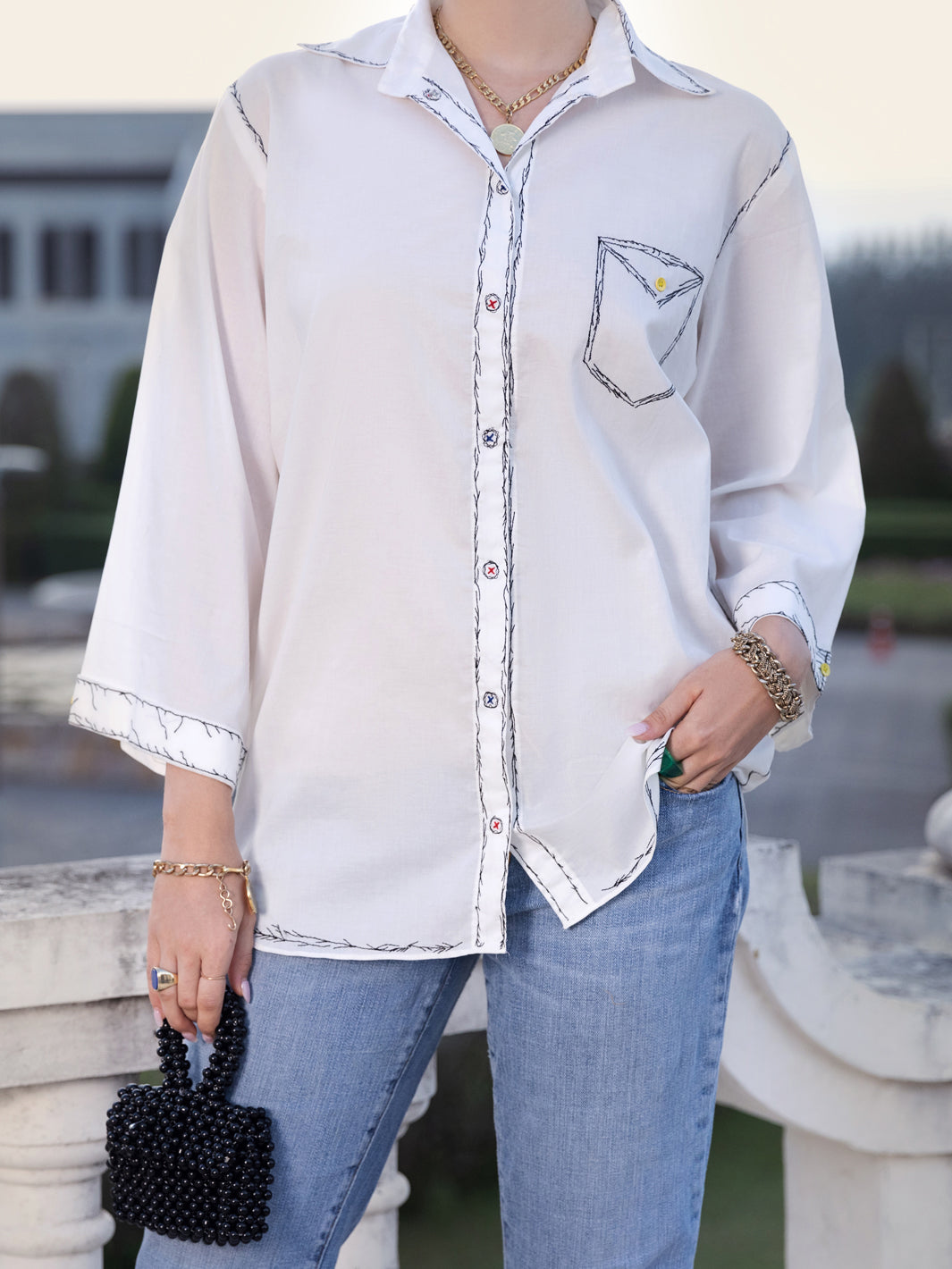 White Cambric Tunic - AL-LK-885