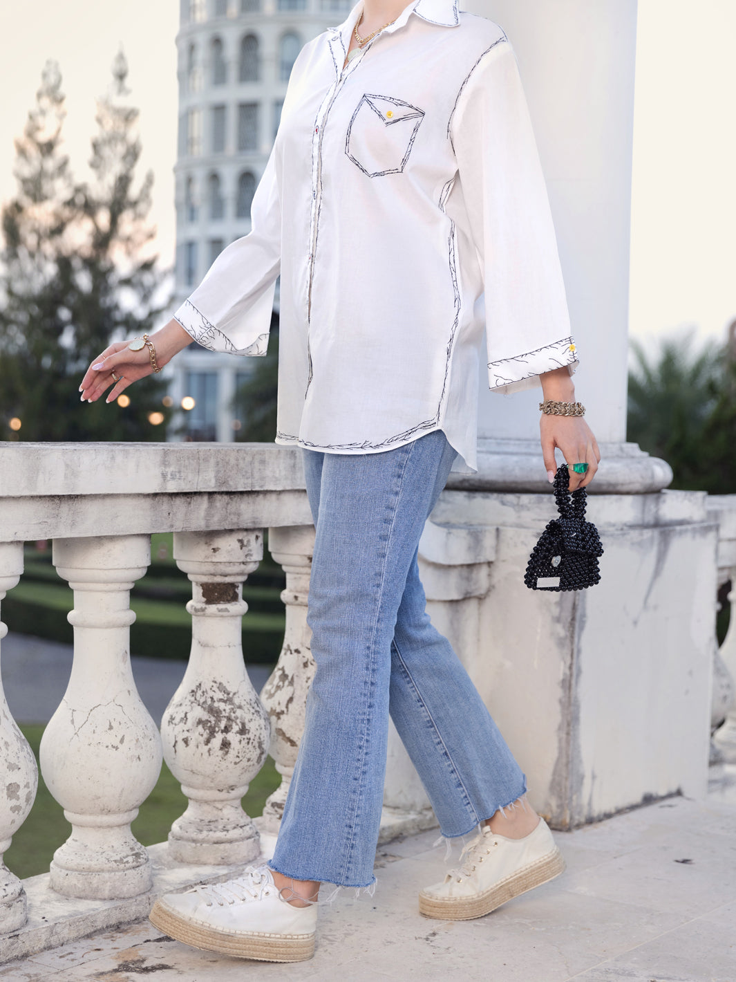 White Cambric Tunic - AL-LK-885