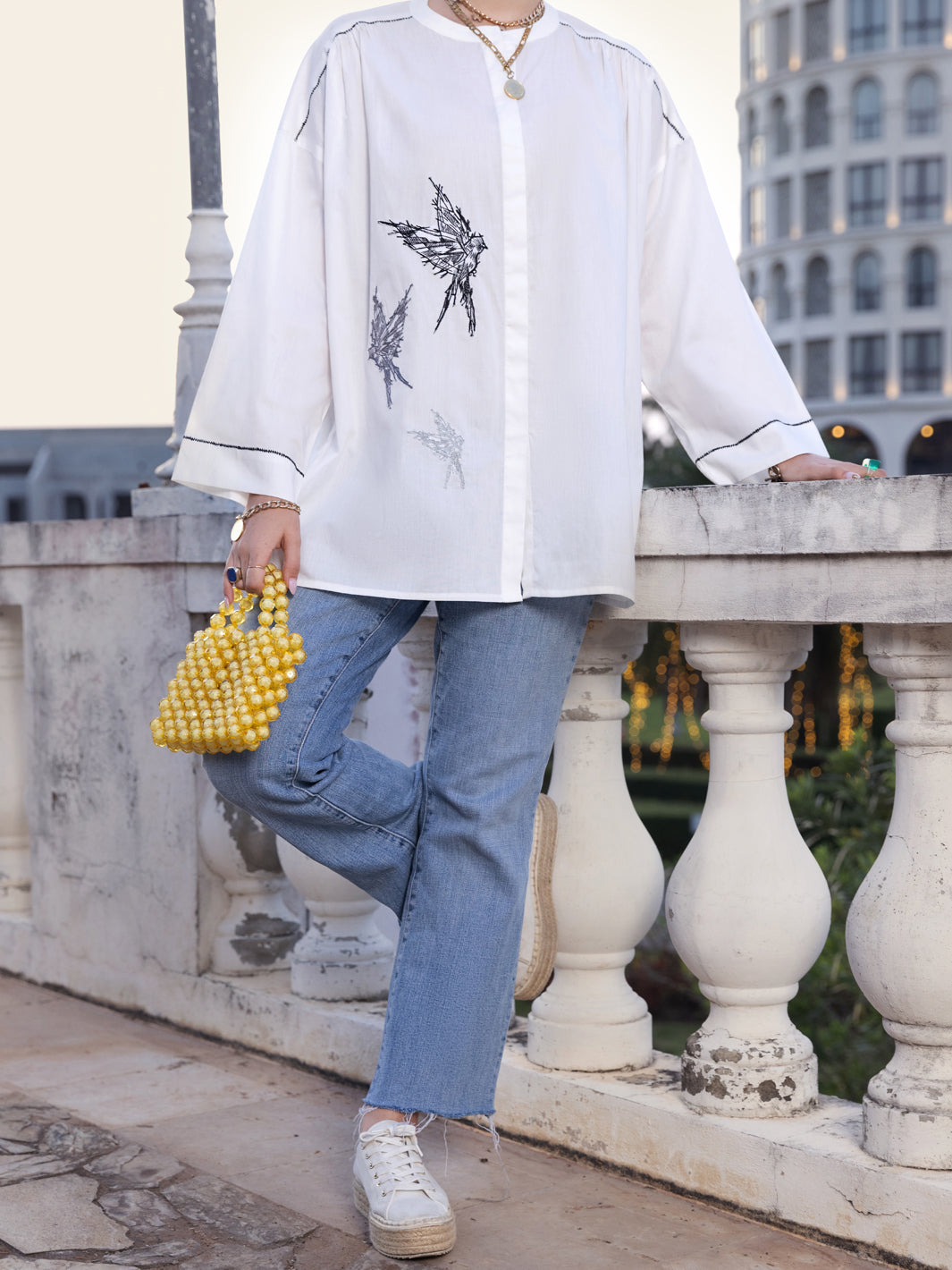 White Cambric Tunic - AL-LK-886