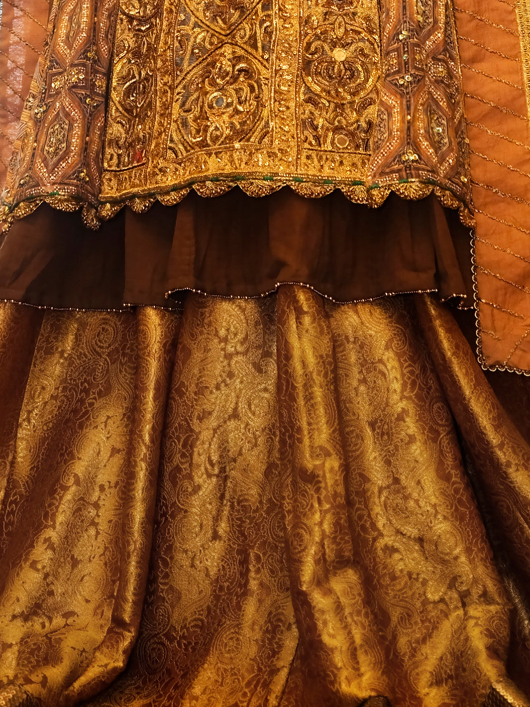 Golden Viscose 3 Piece Formal Suit - LS-250