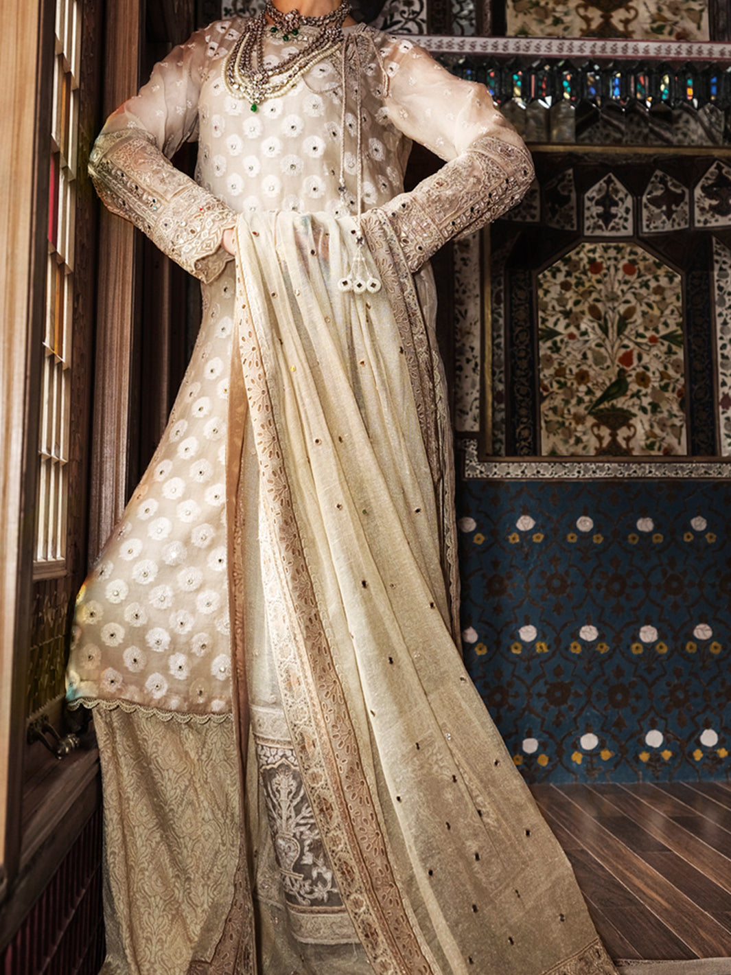 Beige Organza 3 Piece Unstitched Formal - LS-UN-253 Almirah Beige Organza 3 Piece Unstitched Formal - LS-UN-253 Almirah