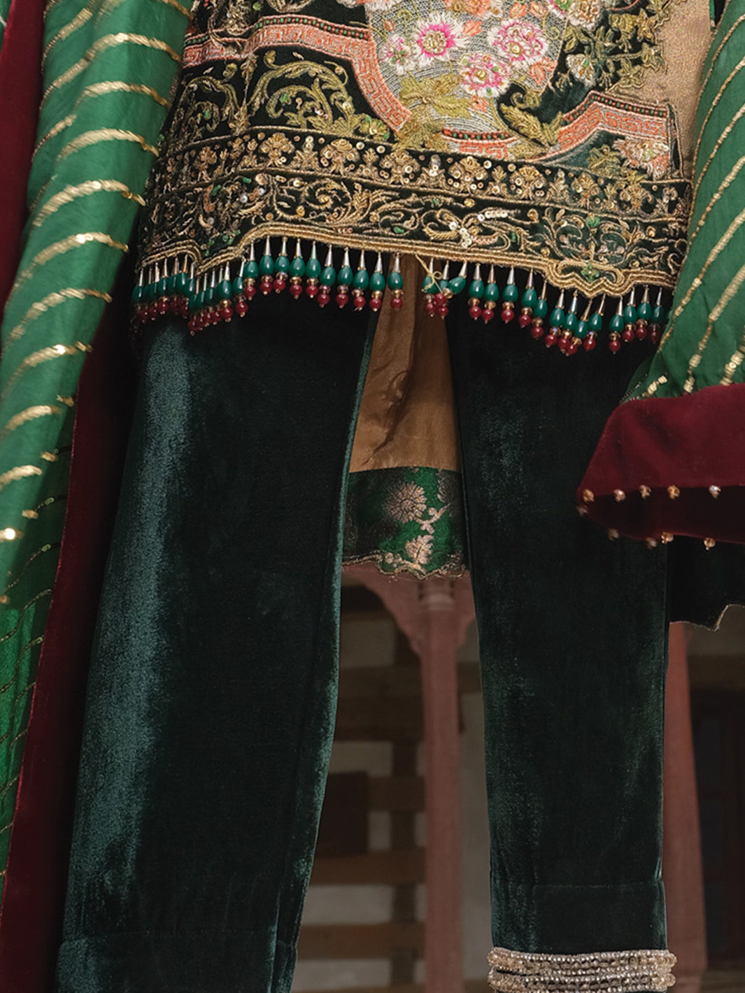 Golden Khaddi Net 3 Piece Formal Suit - LS-274