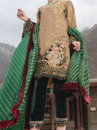 Golden Khaddi Net 3 Piece Formal Suit - LS-274