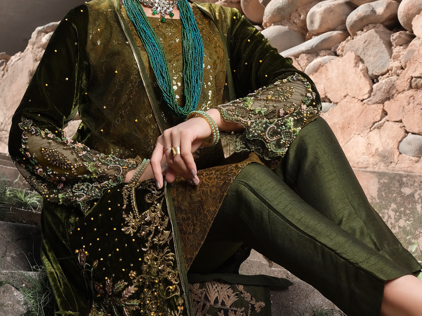 Green 2Pc Formal - AL-2PS-LS-298