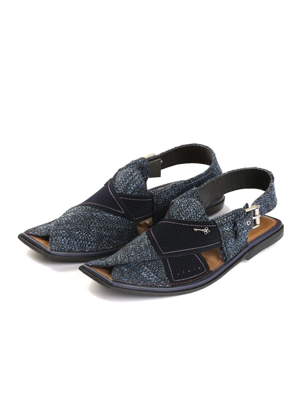 Blue Peshawari Chappal - MFW-FB-044