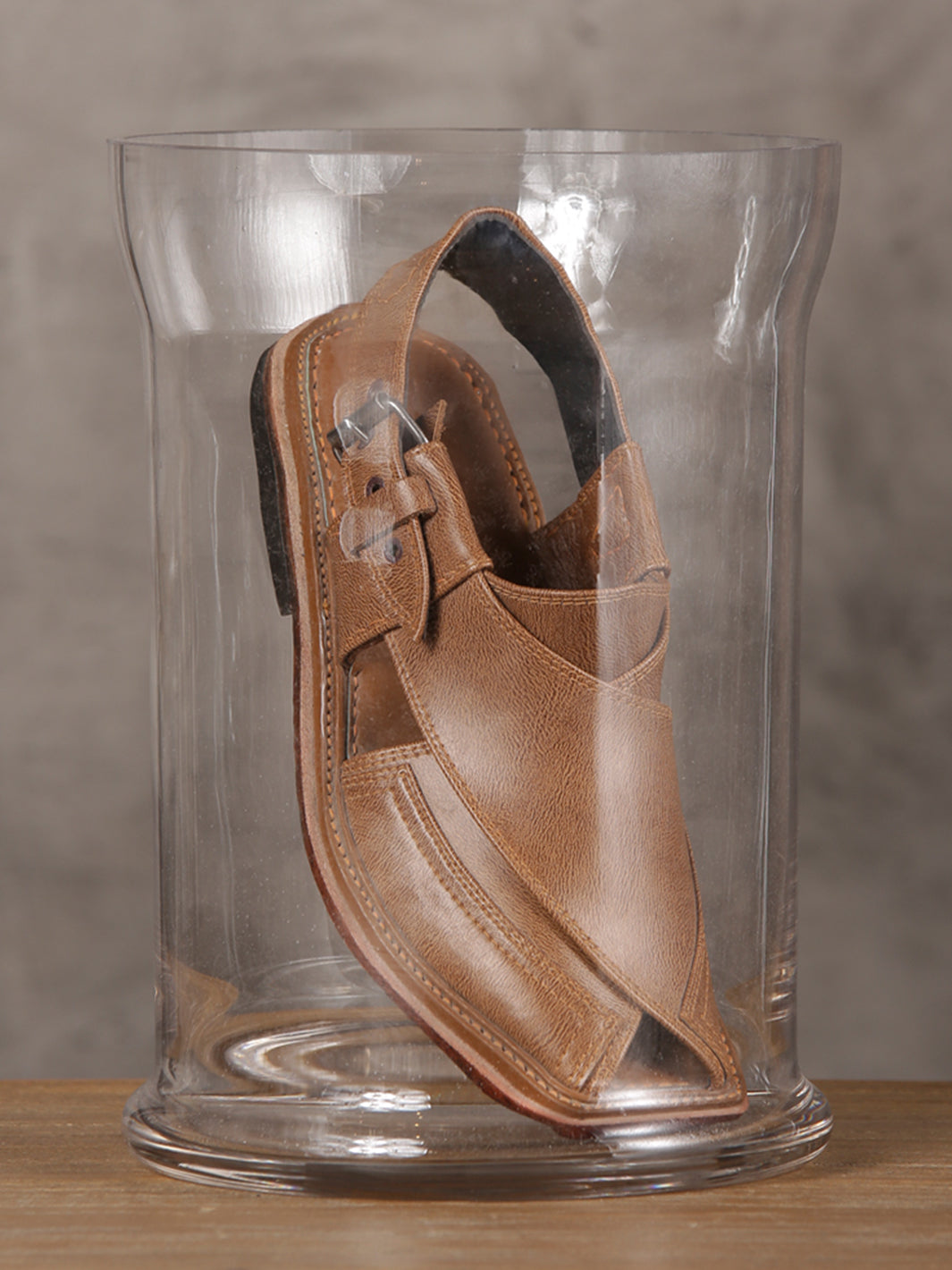Camel Brown Leather Peshawari Chappal - MFW-HC-007