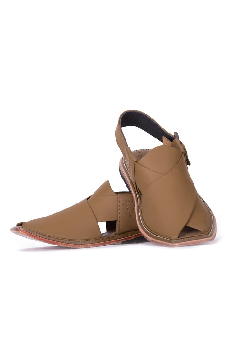 Coffee Brown Leather Peshawari Chappal - MFW-HC-050