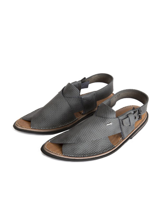 Grey Peshawari Chappal - MFW-HC-057